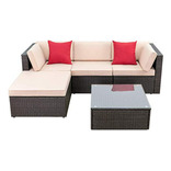 Set De Muebles De Patio Rattan 5 Piezas