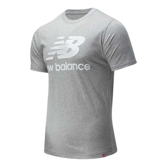 Camiseta New Balance Essentials Stacked Logo Hombre-gris 