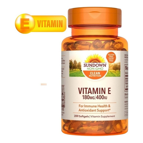 Vitamina E 400iu 180mg (200 Softgel) Sin Gluten Sundown Sabor Sin Sabor