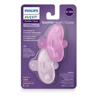Philips Avent Conjunto Com 2 Chupeta Soothie 0-3m Dupla Rosa