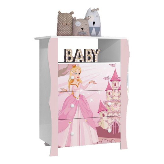 Comoda Cajonera Cajones Estante Dormitorio Infantil Princesa