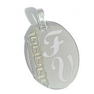Medalla Plata Y Oro Personalizada Grabada Oval 15x21mm