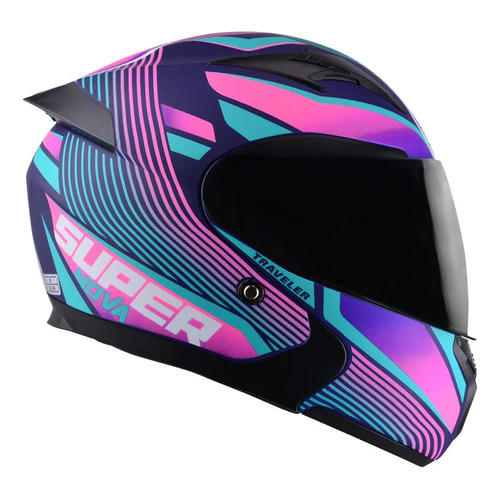 Casco para moto Edge Supernova  violeta mate talla L 