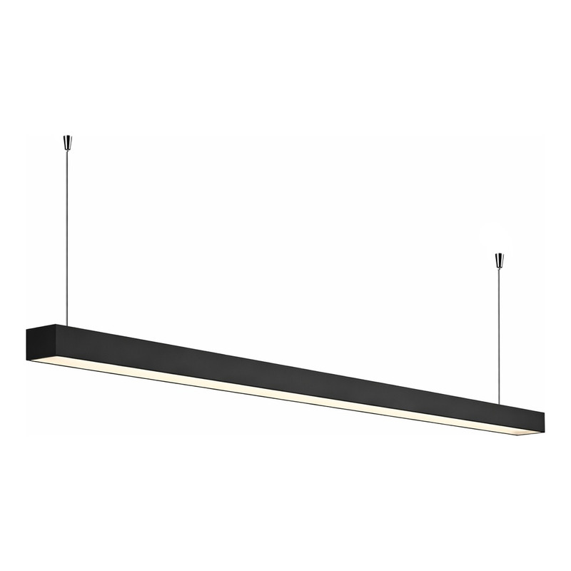 Colgante Led Line Negro Moderno Oficina Estudio 36w Negro Cálido