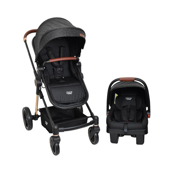 Carriola Travel System 4en1 Infanti Aston Gold Black Bubbles