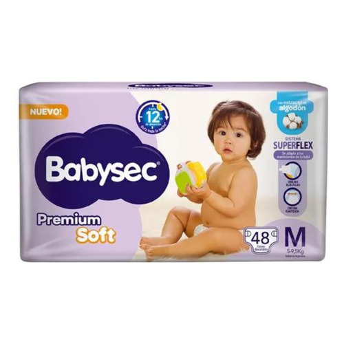 Pañales Babysec Premium Soft M X48u Género Sin género Tamaño Mediano (M)