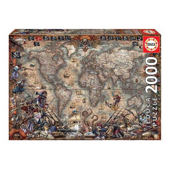 Puzzle Rompecabezas 2000 Piezas Mapa De Piratas Educa