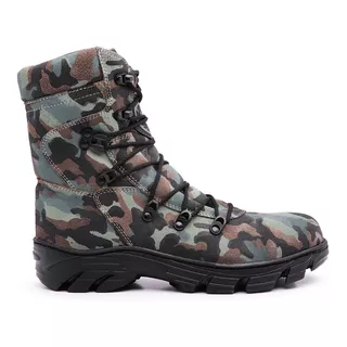 Bota Coturno Camuflado Couro  Exercito Frete Grátis Promoção