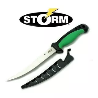 Cuchillo Filetero Acero Con Funda Sierra Corta Cuerda Strom