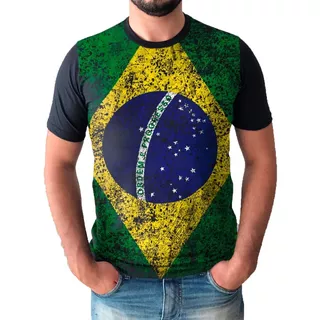 Camisa Camiseta Brasil Bandeira Masculina Seleção Brasileira 