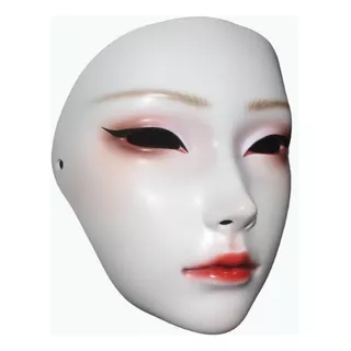 Máscara Facial De Fiesta, De Porcelana, Cara Asiatica Kabuki