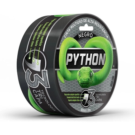 Python® Cinta Multiuso Alta Resistencia Negra (48mmx9mts)