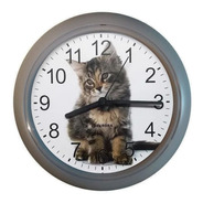 Relógio De Parede Eurora Cozinha Sala Pet Cinza 6588