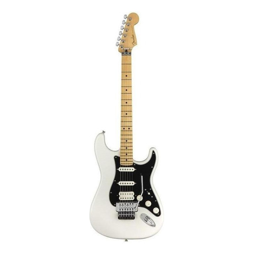 Guitarra eléctrica Fender Player Stratocaster Floyd Rose HSS de aliso polar white brillante con diapasón de arce