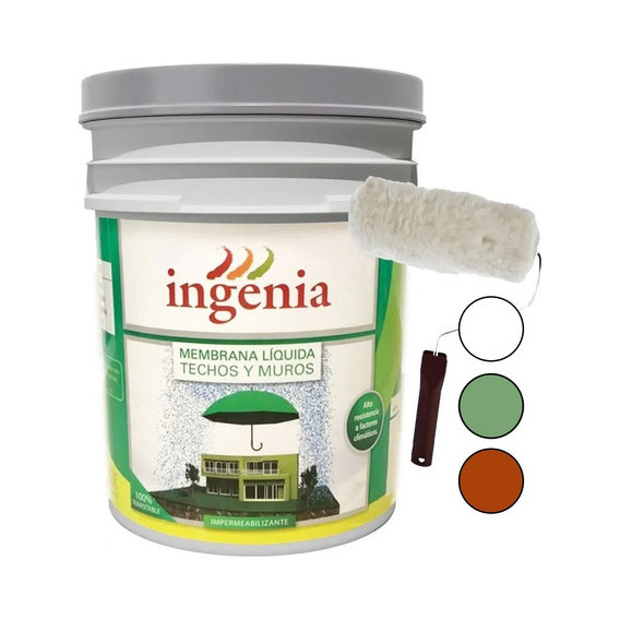 Membrana Liquida Pasta 20kg Impermeable Ingenia + Rodillo