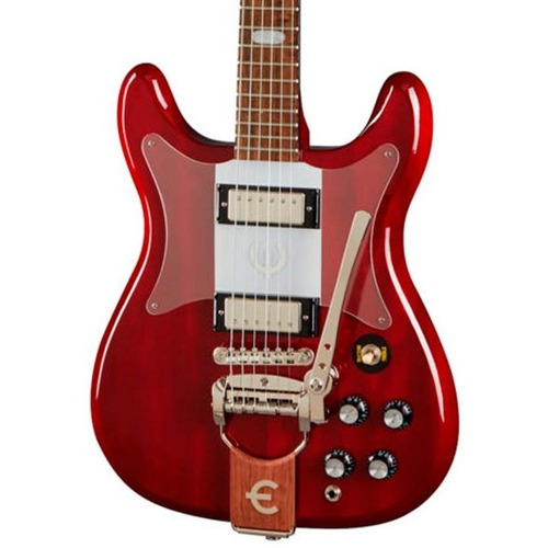 Guitarra EpiPhone Crestwood Custom Cherry, acabado brillante, color: rojo, guía manual: mano derecha
