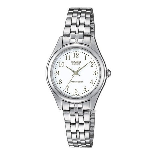Reloj Casio Original Clasico Para Mujer Elegante Ltp1129-7b Color de la malla Plateado Color del bisel Plateado Color del fondo Blanco