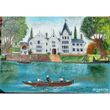 Pintura Al Óleo Del Buenos Aires  Rowing Club De 50 Cm X 70 