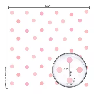 Adesivo De Bolinhas Coloridas Para Quarto Infantil 144un Cor Tons De Rosa