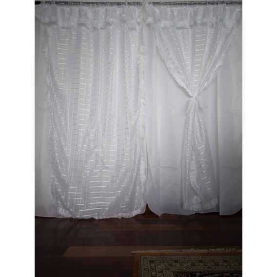 Cortinas Tergal C/forro 2m Alto X 2.50 Ancho, 25 Colores Color Blanco