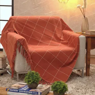 Manta Para Sofá Xale Decorativa Grande 1,40 X 2,50m Luxo