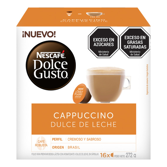 Capsulas de cafe Nescafe Dolce Gusto cappuccino dulce de leche X 16