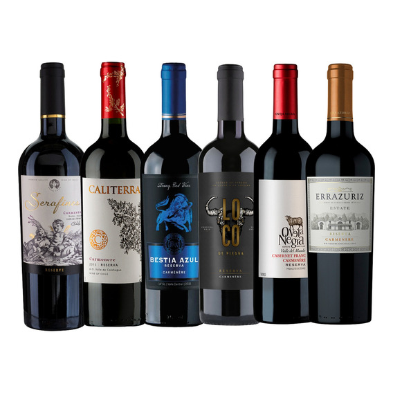 Pack 6x Vinos Reserva Carmenere Mix