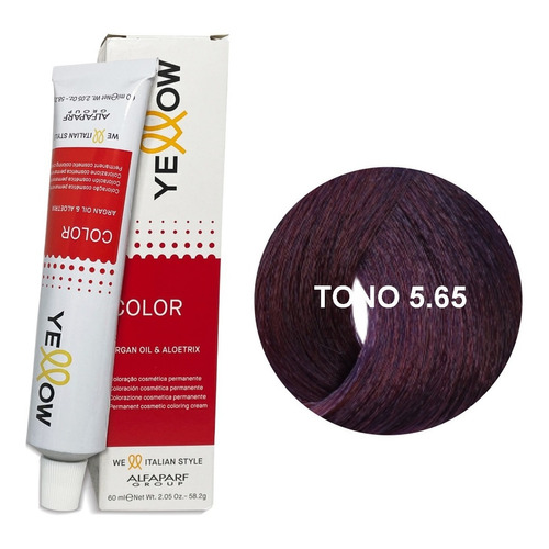  Yellow Color Tinte 5.65 - mL  Tono 5.65 Castaño Claro Rojo Caoba