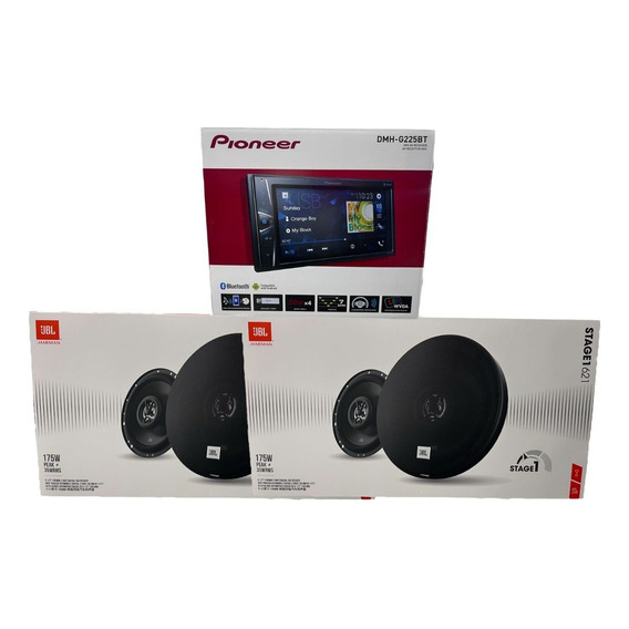 Estereo Pantalla Pioneer Bt + 2 Pares Bocinas 6.5 Jbl