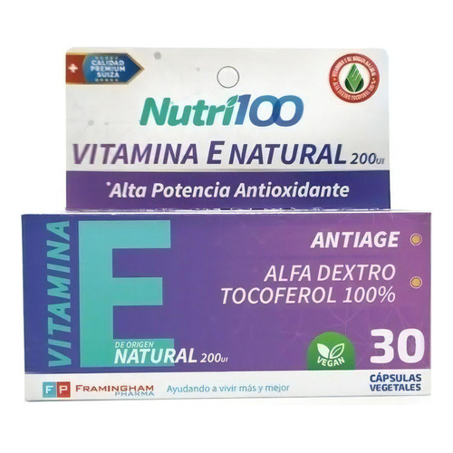 Nutri100 Vitamina E Natural 200ui Alta Potencia Antioxidante Sabor N/A