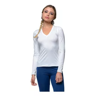 Camisa Térmica Segunda Pele Para Frio Gola V Feminina