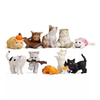 Gatinhos Miniaturas 10pcs Animais Para Decoração Cat Pets