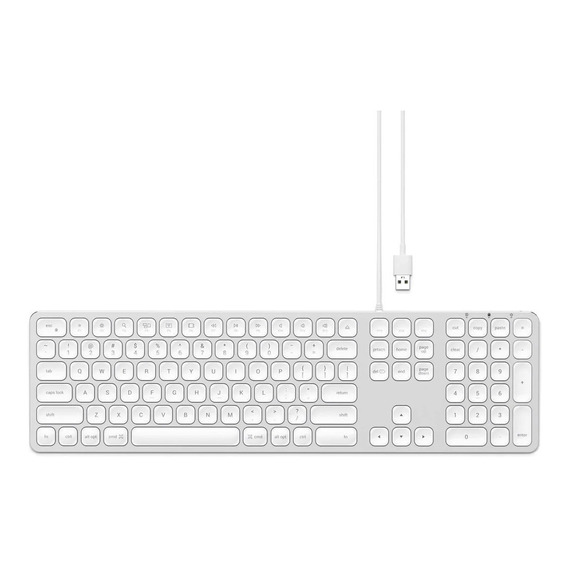 Teclado Satechi Metallic Series Aluminum Wired USB Keyboard QWERTY inglés US color silver