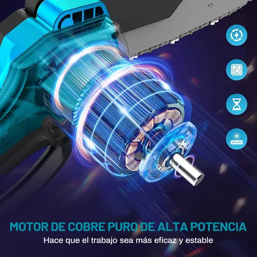 Mini Motosierra Inalambrica Portatil 8 In Con 2 Baterías 3ah Color Azul