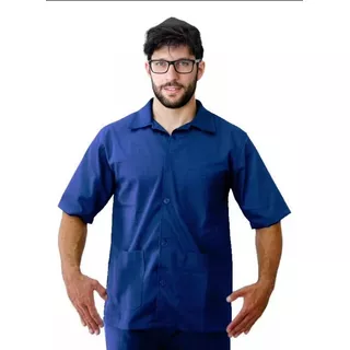 Jaleco Camisa Manga Curta C/ Botão Uniforme 