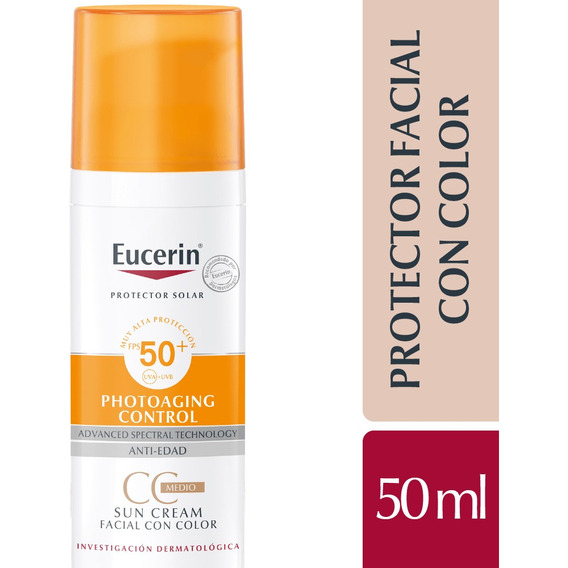 Protector Solar Eucerin Sun Fps50 Cc Cream Con Color X 50ml