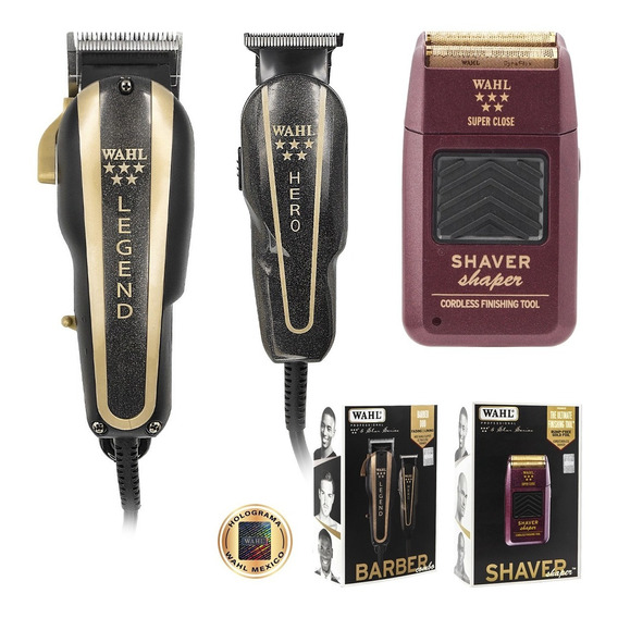 Combo Wahl Profesional Cortadoras Barber + Afeitadora Shaver