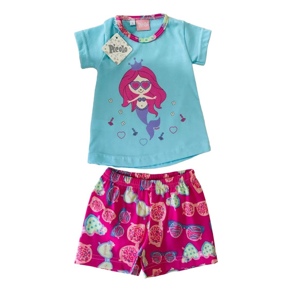 Set 2 Piezas Remera Y Short Sirena 