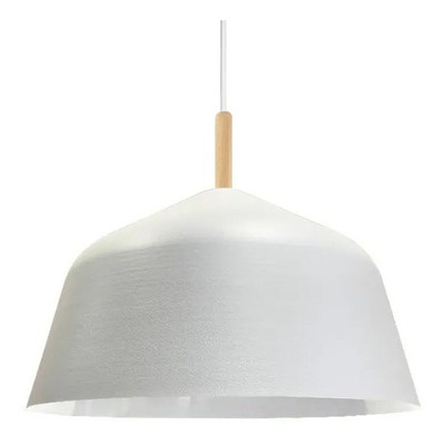 Colgante Campana 40cm Diseño Con Madera Apto Led E27 Deco