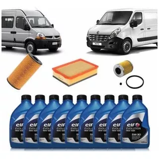 Kit Troca Óleo Filtros Renault Master 2.3 2013/2020 Elf 5w30