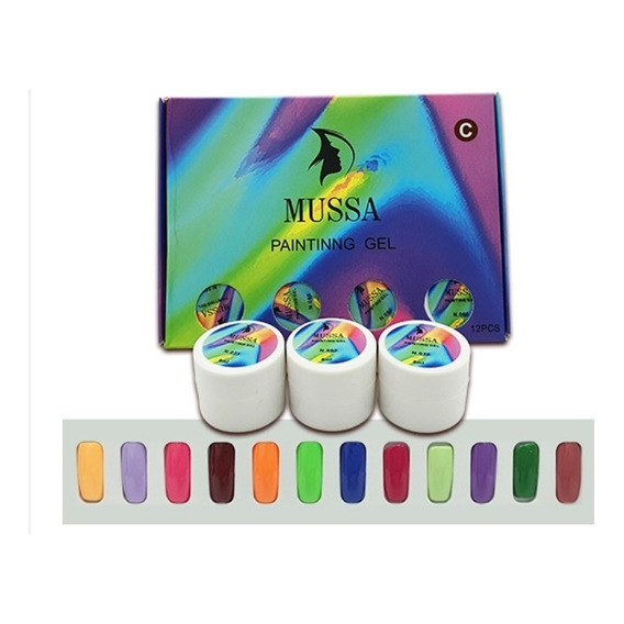 Gel Painting Para Uñas X 12 Piezas Marca Mussa. Manicure