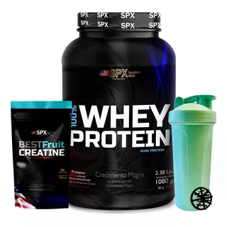 Whey Protein Proteína Pure 100% + Creatina Spx + Vaso Shaker
