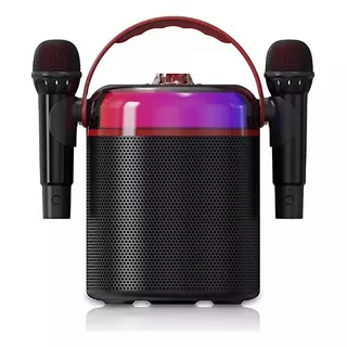 Caixa De Som Karaoke Com 2 Microfones Sem Fio Fácil De Usar