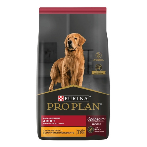 Alimento Pro Plan OptiHealth Pro Plan para perro adulto de raza mediana sabor pollo y arroz en bolsa de 3 kg