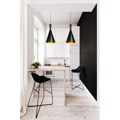 Colgante 2 Luces Beat Tall Negro Cobre Cocina Tom Dixon