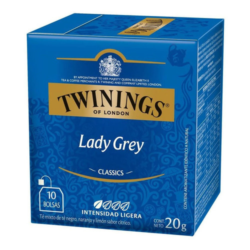 Te Twinings Lady Grey Caja X 10 Saquitos 20g Infusiones