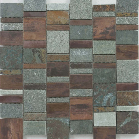Mosaico Stone Metal Mix Brown 30x30 Cm