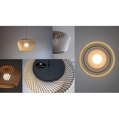 Lampara Colgante 1 Luz Bombay Xl Blanco Madera Apto E27 Ln