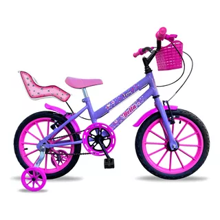 Bicicleta Infantil Aro 16 Bella Feminina Cadeirinha D Boneca