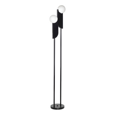 Lampara De Pie Luna Doble 2 Luces Negro Luz Desing